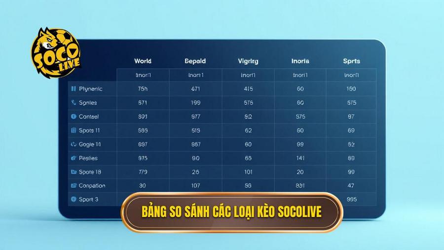 Bảng so sánh các loại kèo phổ biến tại Socolive