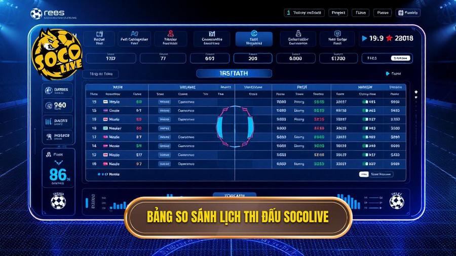 Bảng so sánh tính năng xem lịch thi đấu tại Socolive